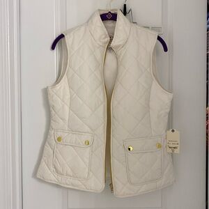 St. John's Bay Cream Quilted Vest size Small New